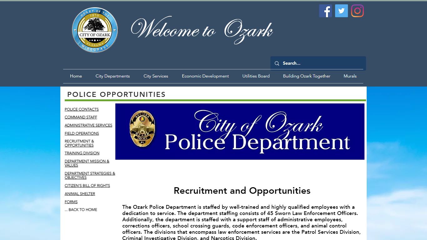 PD - Police Recruitment | City of Ozark